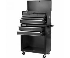 Carrello per strumenti PRO armadio acciaio 4 ruote 10 cassetti (Rosso Azzurro, nero, argento)