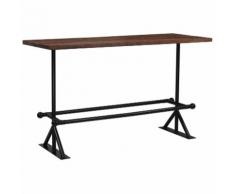 Tavolino da Bar Massello di Recupero Marrone Scuro 180x70x107cm