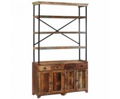 Credenza con Ripiani in Legno Massello di Recupero 120x35x200cm