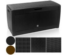 Baule cassapanca box in rattan casse da giardino resistente raggi uv mpn: modello 3 grigio