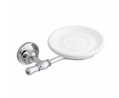Portasapone in ottone cromato e ceramica