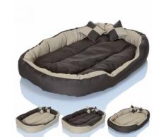 Cuccia cuccetta letto lettino per cani gatti animali 2 cuscini beige-marrone misura 85x70 beige