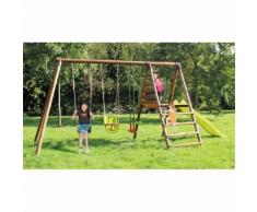 Area Giochi Altalena Scivolo Playground In Legno H235cm New Plast Apache