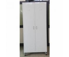 Armadio Guardaroba in Metallo Stile Industriale con Ruote Dim. 85x40x180h