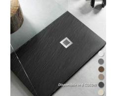 Piatto Doccia filo pavimento 75x140 H 2,5 cm Easy effetto ardesia