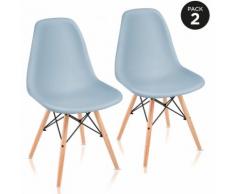 Pack 2 Sedie sala da pranzo Blu con design nordico- McHaus