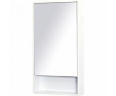 Armadietto Specchio Pensile Bagno, Bianco, 50x90x12cm