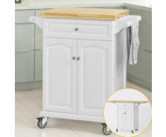 SoBuy Carrello di servizio, tavolo da cucina,estensibile FKW36-WN