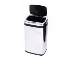 HomCom Cestino dei rifiuti rettangolare in acciaio inox con sensore 30L