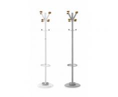 Appendiabiti da terra verniciato Giselle, con ganci per le borse > bianco con accessori ciliegio