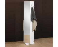 Colonna girevole 40x187x40 cm n°2 appendiabiti finitura laccata lucida bianca