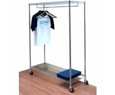 Stender Appendiabiti In Acciaio Cromato 46x122x166cm Archimede Dress120