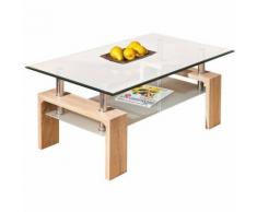 KIT TAVOLINO DOPPIO VETRO ROVERE
