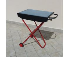 Barbecue a gas pieghevole con ruote e bistecchiera ollare 60x40 + omaggio