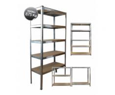 Scaffali 5 Ripiani 90 Metallo Legno 825kg Componibili Scaffalatura Industriale