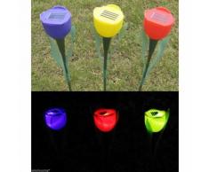 10 lampade energia solare a led da giardino faretto segnapasso esterno fiore