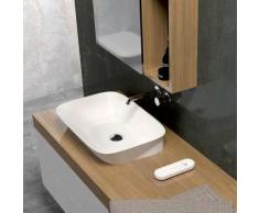 Lavabo da appoggio o da incasso in ceramica 50x40 cm azzurra ceramica serie Prua | Bianco lucido