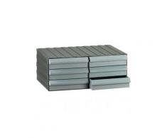 Cassettiera in plastica componibile con 6 cassetti verdi, mis. 562 L x 390 P x 228 H mm, peso 6,63