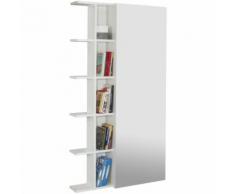 Scarpiera Libreria 5 Ripiani In Melaminico 88,5x23x160cm Tft Sc Bianca Specchio