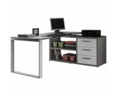 Scrivania con cassetti 170 cm cemento e bianco laccato arredo moderno ufficio o casa