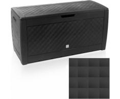 Baule cassapanca contenitore da giardino 310 litri in rattan 119x48x60