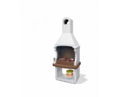 Barbecue a legna in calcestruzzo modello brioni, colore marrone e grigio cenere
