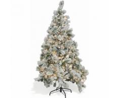 Albero Di Natale Luminoso Innevato 570 Rami 180 Led Bianco Caldo Ø105xh180 Cm Soriani Vienna