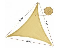 Vela Parasole Ombreggiante Triangolare 5x5x5 mt Beige Sabbia