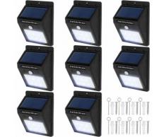 8 lampade LED a muro, a energia solare con sensore di movimento