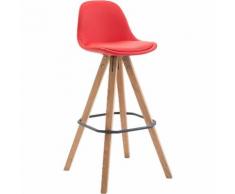 CLP Sgabello Franklin in similpelle gambe quadrate, rosso natura