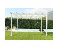 GAZEBO DI DESIGN 3 X 3 IN ALLUMINIO BIANCO SUPER ROBUSTO TELO BIANCO PER ESTERNO E GIARDINO