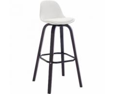 Sgabello Avika similpelle, super imbottito, base cappuccino, bianco CLP