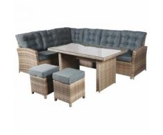 Set arredo completo tavolo divano sedie rattan imperial