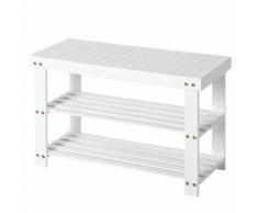 Panca Scarpiera a 3 Livelli, Scaffale per Scarpe, Ideale per Ingresso, Bagno, Soggiorno e Corridoio