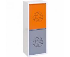 ARMADIO RECYCLE 2 cubi bianco / arancio / GRIGIO
