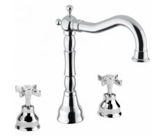 Rubinetto Tre fori lavabo con canna girevole bugnatese princeton 812 | Cromo