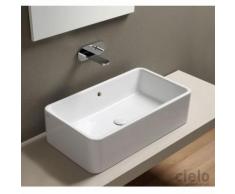 Lavabo da appoggio con troppo pieno rettangolare 75cm bianco Art.SHLAA7520 Shui Cielo Ceramica