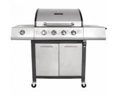 Bentley - Barbecue a gas premium in acciaio 5 fuochi, con ruote