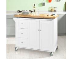 SoBuy Carrello di servizio, Scaffale da cucina, Mensola angolare, legno+ bambù (piano), FKW30-WN, IT