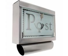 Cassetta postale con parete in vetro e portagiornali