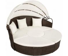 divano prendisole in alluminio e rattan marrone/nero