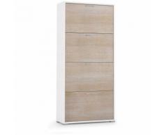 Scarpiera con 4 ante a ribalta rovere mobile salvaspazio arredo EL7004OLMO/B
