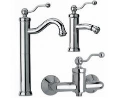 Miscelatore per lavabo bidet e esterno doccia Jacuzzi Tiffany ottone cromato per piletta click clack