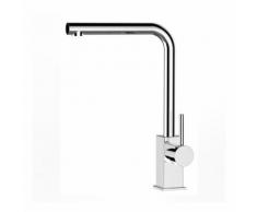 Rubinetto miscelatore lavello fontana cucina VIZIO quadrato con canna alta a L