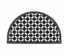 Tappetino in gomma per ingresso, forma semi circolare, colore nero, resistente agli agenti