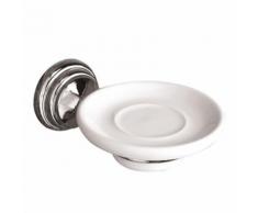 Portasapone in ottone cromato e ceramica
