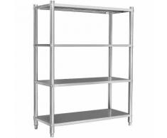 Scaffale in acciaio inossidabile 201 per Cucina Ristorante Bar Pizzeria 120x50x155cm