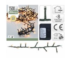 LUCI DI NATALE 1500 LED BIANCO CALDO 8 GIOCHI DI LUCE ESTERNO ALBERO INTERNO