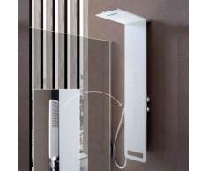Pannello doccia idromassaggio Monte Bianco acciaio inox bianco miscelatore incasso a 3 vie
