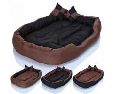 Cuccia cuccetta letto lettino per cani gatti animali 2 cuscini nero-marrone misura 85x70 nero